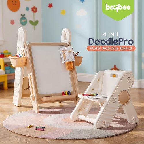 Baybee 2-in-1 Convertible Drawing & Writing Table for Kids Study Table with Whiteboard, Storage & Ergonomic Chair Baybee India