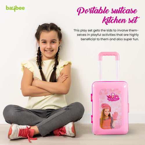 Kitchen King 2 in 1 Set for Kids, Portable Pretend Play Little Chef Set Toys BAYBEE