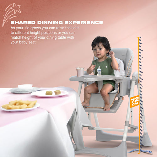 Baybee Nivio Convertible 3-in-1 Baby High Chair for Kids, Baby Swing Chair with 5 Height Adjustable, Footrest, Tray, 160° Recline, Safety Belt & Wheels Baybee India