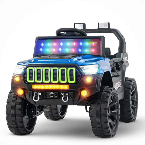 Baybee Blitzer 4×4 Battery Operated Jeep for Kids, Ride on Toy Car with RGB Windshield Light