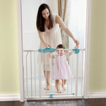 Baybee Auto Close Baby Safety Gate for Kids, Extra Tall Baby Fence Barrier Dog Gate with Easy Walk-Thru Child Gate | Baby Gate for House, Stairs, Door | Safety Gate for Baby (Green (75-85 +10cm)) Baybee India