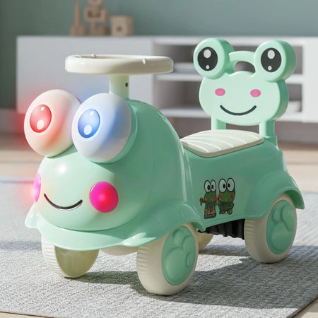 Baybee Kermit Ride on Cars for Kids Indoor Baby Push Ride-ons with Glowing Lights BAYBEE