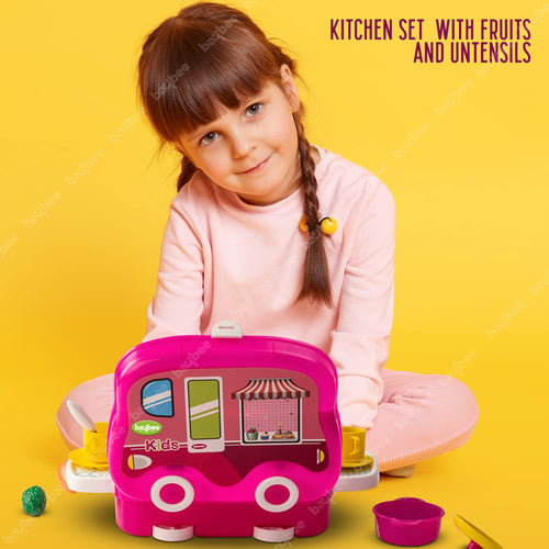 Baybee 2 in 1 Kitchen Set for Kids Girl, Role Play Kitchen Set for Kids Toys. BAYBEE