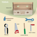 Baybee Wooden Toy Tool Kit Set for Kids | Mechanical Construction Toy Set DIY Educational Play Set | Carpenter Pretend Play Large Tool Kit for Kids | 6 Wooden Tools with Box Set for 3+ Years Baybee India