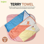 BAYBEE Pure Cotton Baby Terry Towel for New Born Babies, Washable Absorbent Soft Swaddle Wrapper for Baby (Pack of 2) BAYBEE