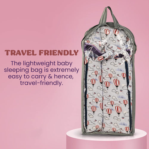 BAYBEE Freya Luxury Casey Sleeping Carry Bag, Cotton Baby Bed Cum Carry Bed, Printed Baby Sleeping Bag for Kids-Infant Portable Bassinet BAYBEE