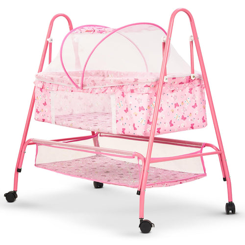 BAYBEE Breezy Baby Swing Cradle for Baby Jhula Palna for New Born Babies Baby Bedding Set with Mosquito Net Storage Basket Baby Sleeping Swing