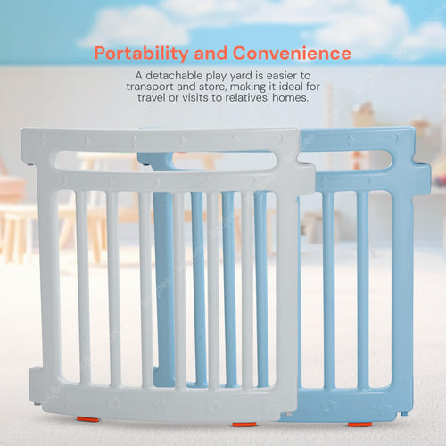 Baybee 8 Panel Kids Playards Playpen for Babies Upto 5 Year, Foldable Activity Baby Playpen with Rubber Base, Play Gate Fence for Toddlers BAYBEE