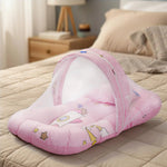 Baybee SafeDreams Series Baby Bedding Set for New Born Baby Mosquito Net & Neck Pillow, Sleeping Nest BAYBEE