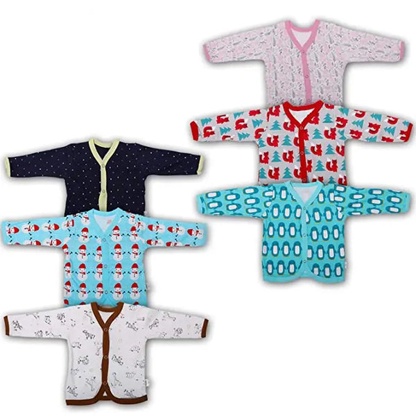 Baybee Pack of 6 Cotton Baby Unisex Regular Fit Clothing Set -Baby Top Jablas 0-3 Months