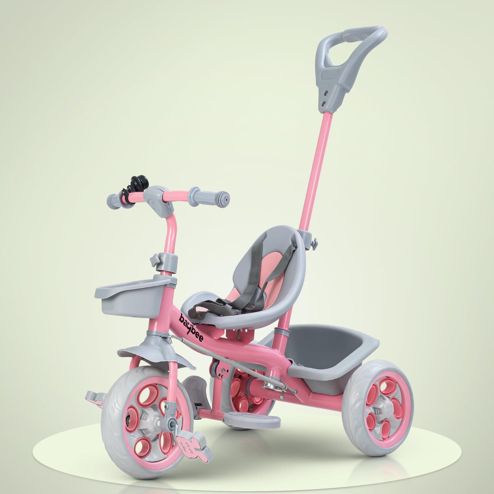 Baybee Beagle Pro 2 in 1 Baby Tricycle for Kids, Plug N Play Kids Tricycle with Parental Push Handle, Eva Wheels, Footrest & Baskets | Kids Cycle Trikes | Baby Cycle for Kids 2 to 5 Years