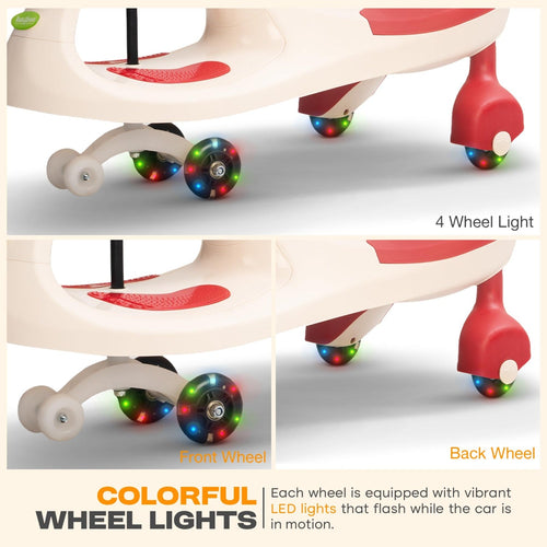 Baybee Glide Kids Magic Swing Car with 360° Steering, Music & PU LED Wheels | Magic Cars for Kids 3 to 8 Years Boys Girls BAYBEE