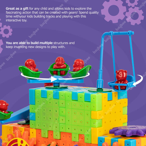 Baybee 81 Pcs Gear Building Interlocking Blocks Stacking Construction for Kids. BAYBEE