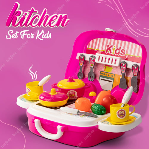 Baybee 2 in 1 Kitchen Set for Kids Girl, Role Play Kitchen Set for Kids Toys. BAYBEE