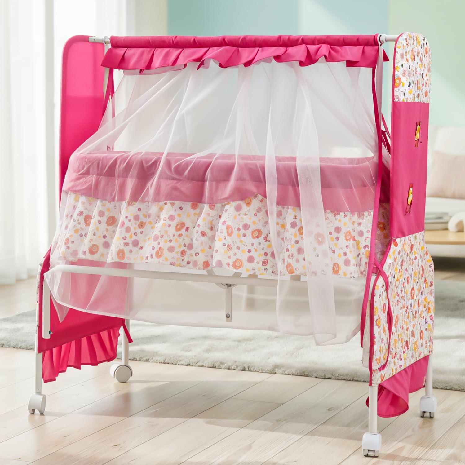 Baybee Baby Swing Cradle for Newborn Babies with Mosquito Net, Infant Jhula, Palna for Kids