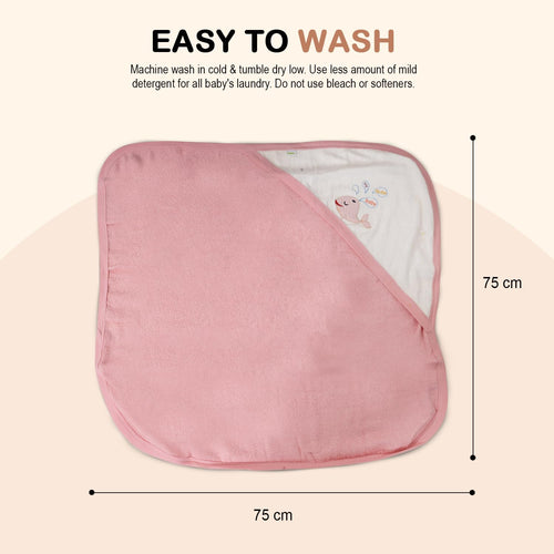 BAYBEE Pure Cotton Baby Terry Towel for New Born Babies, Washable Absorbent Soft Swaddle Wrapper for Baby (Pack of 2) BAYBEE