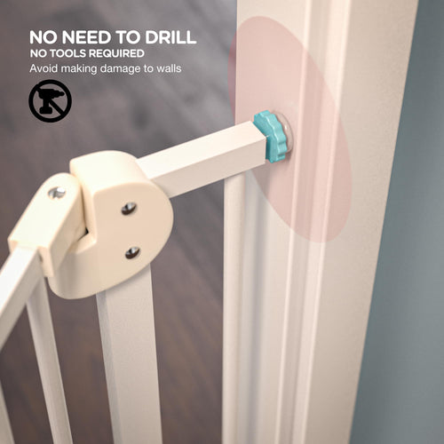 Baybee Auto Close Baby Safety Gate for Kids, Extra Tall Baby Fence Barrier Dog Gate with Easy Walk-Thru Child Gate | Baby Gate for House, Stairs, Door | Safety Gate for Baby (Green 75-85cm) Baybee India