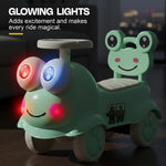 Baybee Kermit Ride on Cars for Kids Indoor Baby Push Ride-ons with Glowing Lights BAYBEE