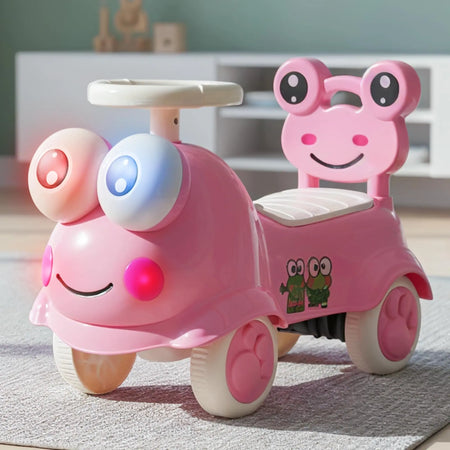 Baybee Kermit Ride on Cars for Kids Indoor Baby Push Ride-ons with Glowing Lights BAYBEE