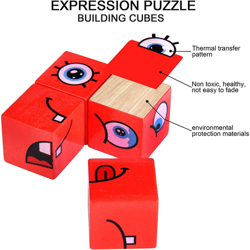 Baybee Wooden 3D Expression Puzzle Building Blocks for Kids BAYBEE