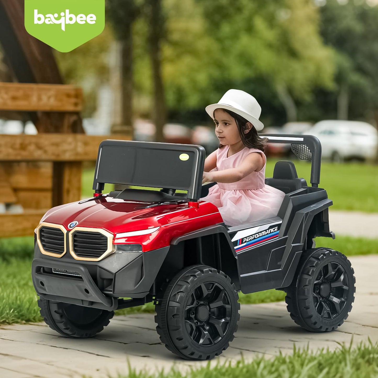 Baybee Alfton Pro Battery Operated Jeep for Kids, Ride on Toy Kids Car with RGB Lights &amp; Music,Rechargeable Electric Jeep Car for Kids to Drive 2 to 6 Years