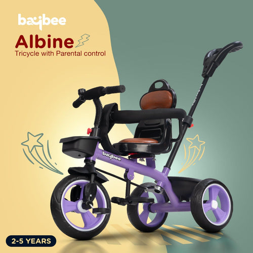 Baybee Albine 2 in 1 Baby Tricycle for Kids, Plug N Play Kids tricycle with Adjustable Parental Control BAYBEE