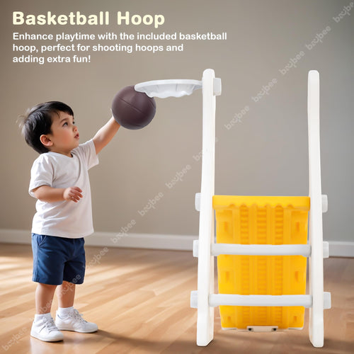 Baybee 2 in 1 Penguin Sliders for Kids, Foldable Garden Kids Slider with Basketball Hook BAYBEE
