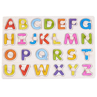 Baybee Wooden English Alphabets and Color Learning Educational Board for Kids A to Z English Alphabets Puzzle with Knob