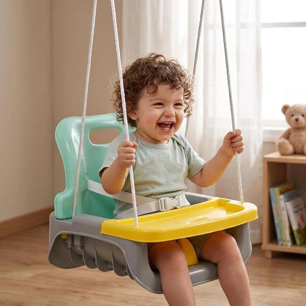 Baybee 3 in 1 Adjustable Baby Swing Chair for Kids with High Backrest, Rope & Safety Support