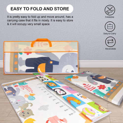 Baybee Baby Double Sided Play Mat Foldable Crawling Mat Size W-180cm X H-200 cm - Assorted Themes BAYBEE