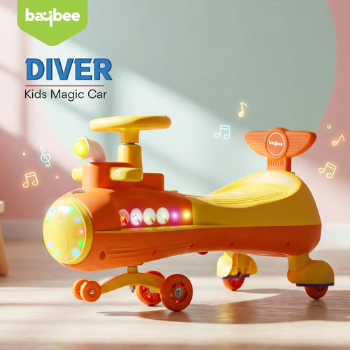 Baybee Diver Baby Swing Cars for Kids Twister Ride on Kids Car with RGB Lights - Baybee India