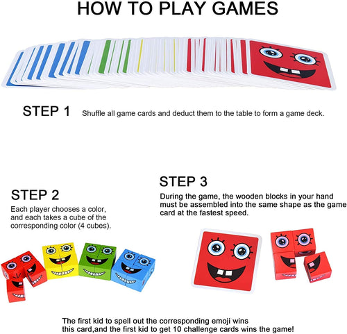 Baybee Wooden 3D Expression Puzzle Building Blocks for Kids BAYBEE