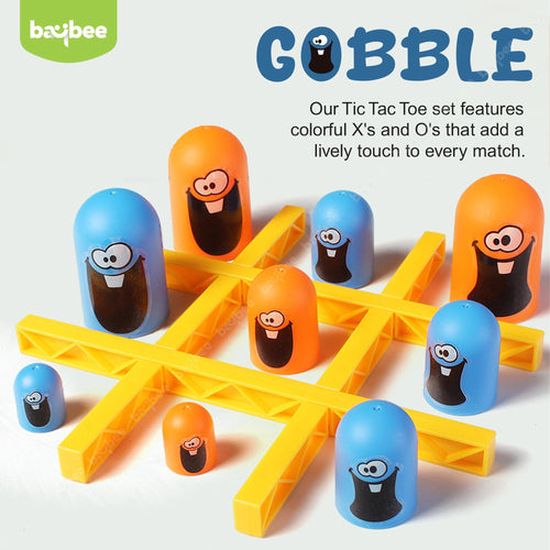 Baybee tic tac toe Game for kids & Adults | Gobble Table Top Board Game for Kids Family | x and o Strategy Board Game For Kids | Learning Toys for Kids 5+ Years | Outdoor & Indoor games for kids BAYBEE