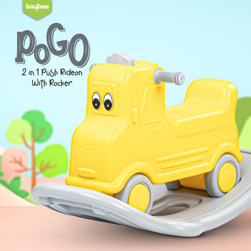 Baybee 2 in 1 Baby Horse Push Ride on Car with Rocker for Kids with Anti slip Handle (Pogo) BAYBEE