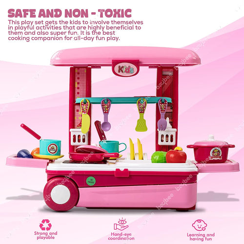 Baybee 2 in 1 Kitchen Set for Kids, Portable Pretend Play Toys BAYBEE