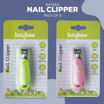 Baybee Baby Nail Clipper, Safety Nail Cutter for New Born Babies - Pack of 2 BAYBEE