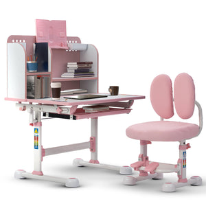 Baybee Kids Study Table & Chair Set for Height Adjustable Ergonomic Desk with Book Holder