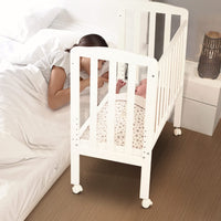 BAYBEE 2 in 1 Convertible Wooden Baby Bedside Crib Cot for New Born