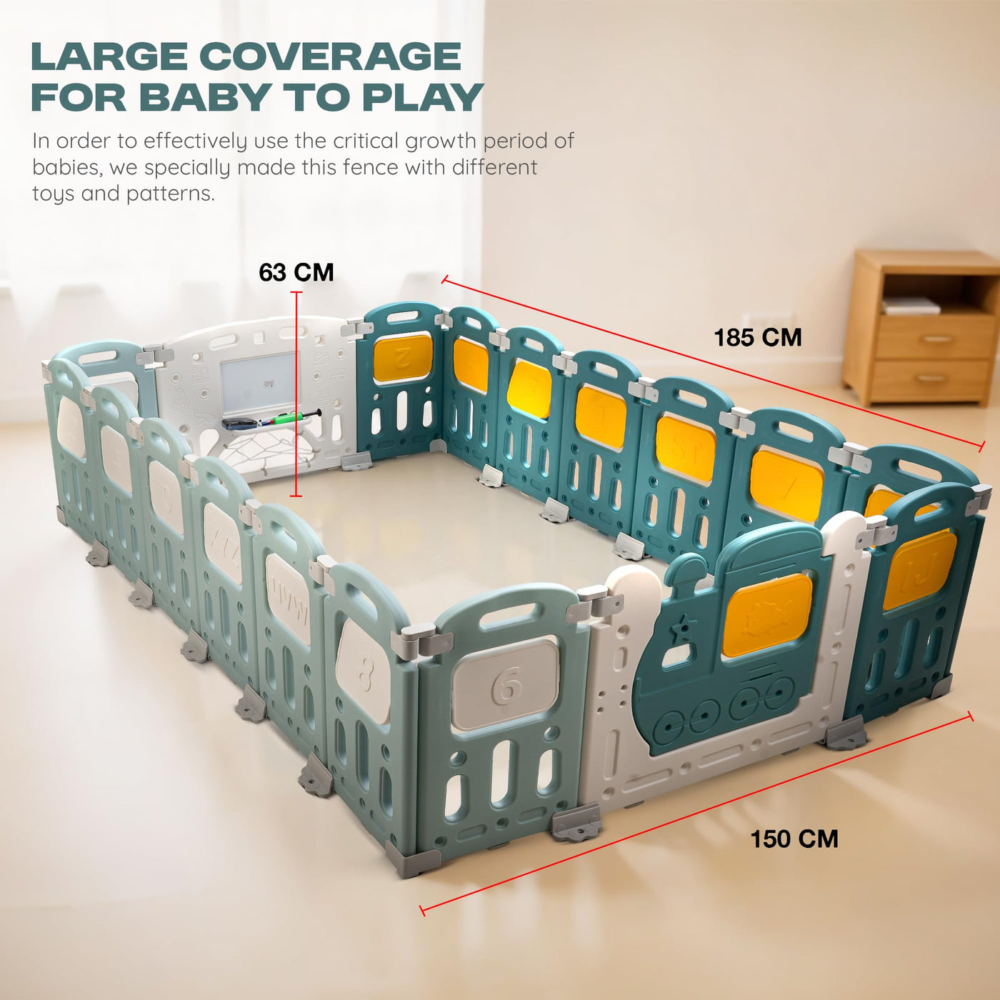 Buy Now Foldable Kids Playpen for Babies Indoor Baby Play Area Safety