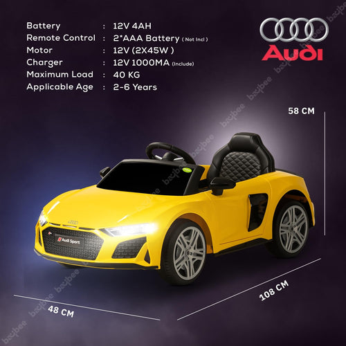 Baybee Official Licensed Audi R8 Battery Operated Electric Car with Light & Music BAYBEE