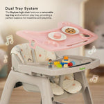 Baybee Breeze High Chair with Musical & Dual Removable Trays, Adjustable Feeding Chair Baybee India