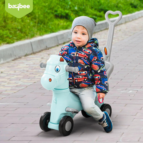 Baybee 3 in 1 Baby Horse Rider Kids Ride On Car for Kids, Push Ride on Toy with Rocker, Push Handle & Safety Belt | Baby Car Rocking Horse BAYBEE