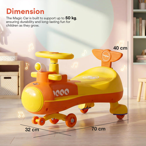 Baybee Diver Baby Swing Cars for Kids Twister Ride on Kids Car with RGB Lights - Baybee India