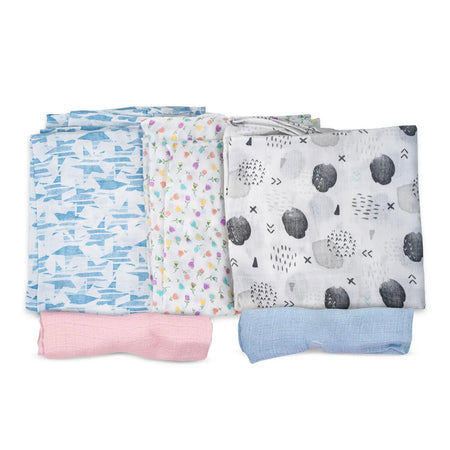Baybee New Born Baby Cotton Muslin Swaddle Wrapper Blanket - Magical Space (Pack of 5) BAYBEE