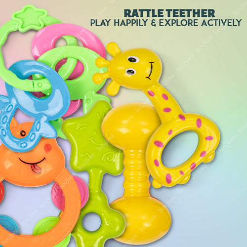 Baybee 5 Pcs Baby Rattles Teether Toys Set for Babies BAYBEE