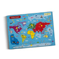 Baybee World Map Continents and Ocean Theme Wooden Puzzle for Kids with Pegs BAYBEE