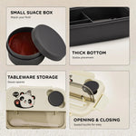 Baybee Panda Tiffin Box Stainless Steel Lunch Box with 3 Compartments with Spoon & Fork (900ml) BAYBEE