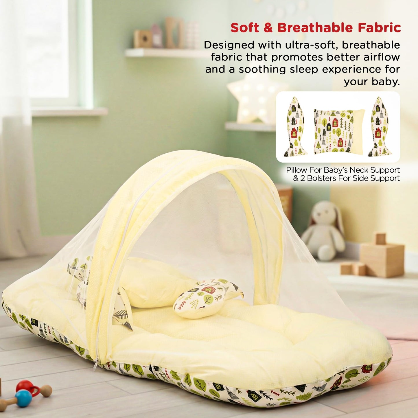 Baybee Baby Bedding Set for New Born Baby, Bed Mattress with Mosquito Net Baybee India