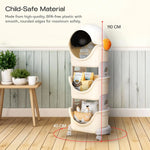 Baybee Astronaut Toy Storage Organizer for Kids 3-Level Detachable Rolling Cart with Center-Locking Wheels BAYBEE