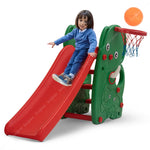 Baybee Foldable 3 in 1 Elephant Baby Garden Slider for Kids, Plastic Slides for Kids with Basketball Hook & Ball BAYBEE